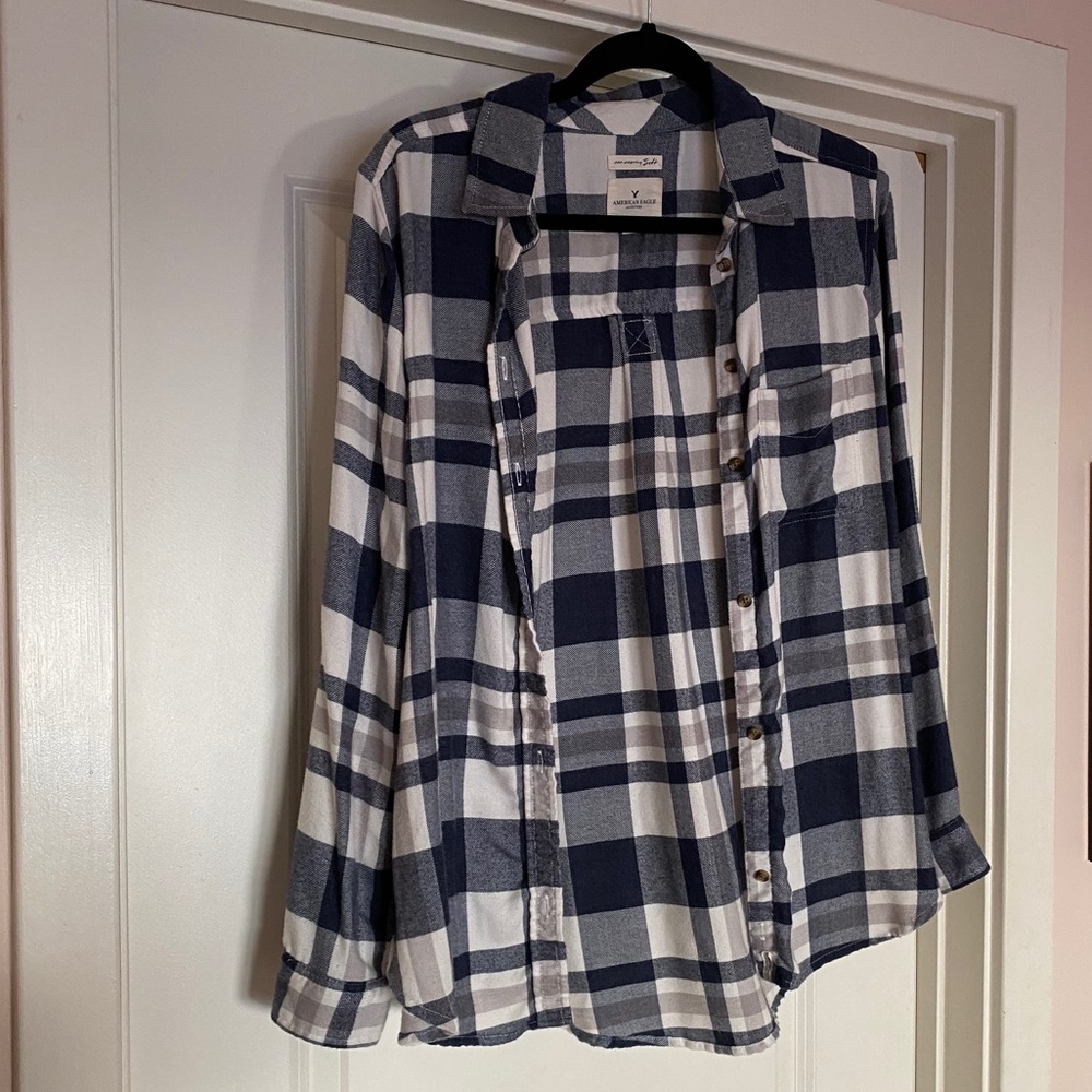 Am Eagle Navy Flannel NWOT
